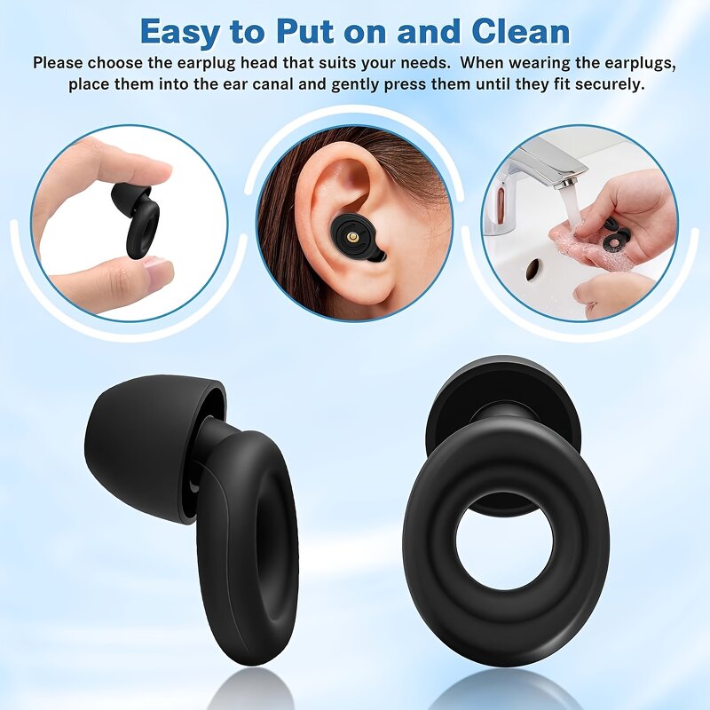 Reusable Earplugs Manufacturer - CE Certificated Upgraded with 3 Sizes Replacement Tips