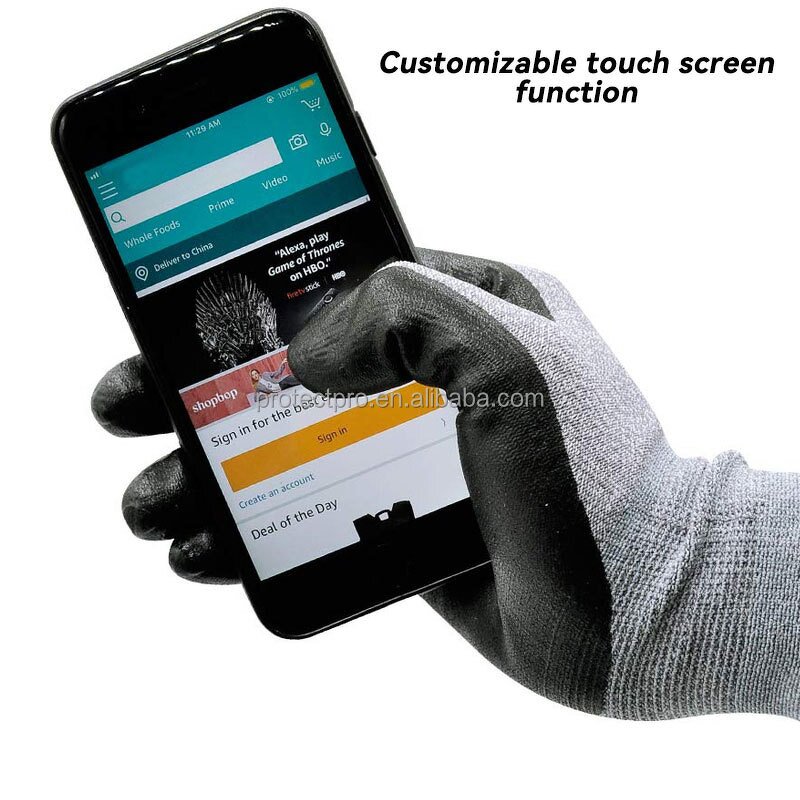 Work Gloves Manufacturer - High Flexibility 15 Gauge Grey Nylon Spandex Foam Anti Slip