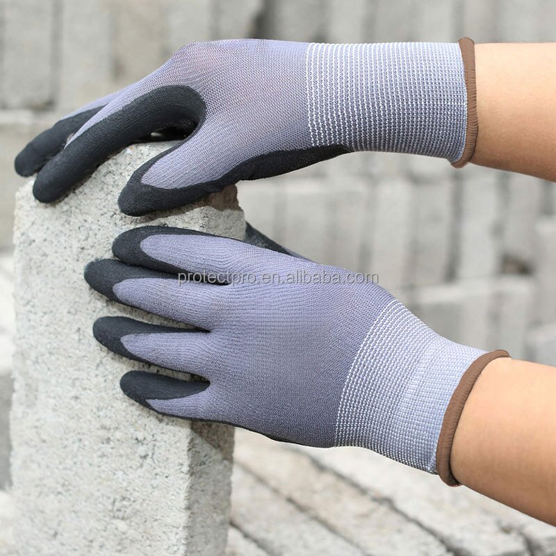 Outdoor Safety Gloves Manufacturer - Durable Nylon Spandex Nitrile Sandy Coated for Labor
