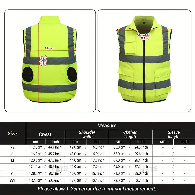 Cooling Vest Manufacturer - New Arrival Unisex Reflective Stripe 360° Air Supply Fans