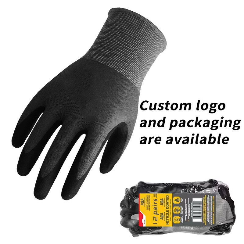 Safety Work Gloves Manufacturer - Durable Nylon Spandex Nitrile Foam Coated Anti-Slip