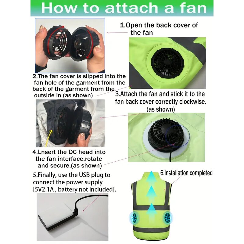 Cooling Vest Manufacturer - Summer Sleeveless Zip-Up Dual Fan 3-Speed Adjustable for Construction