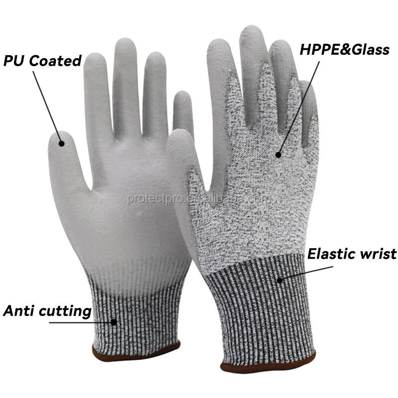 Cut Resistant Gloves Manufacturer - Custom Wholesale With HPPE PU Coated for Construction