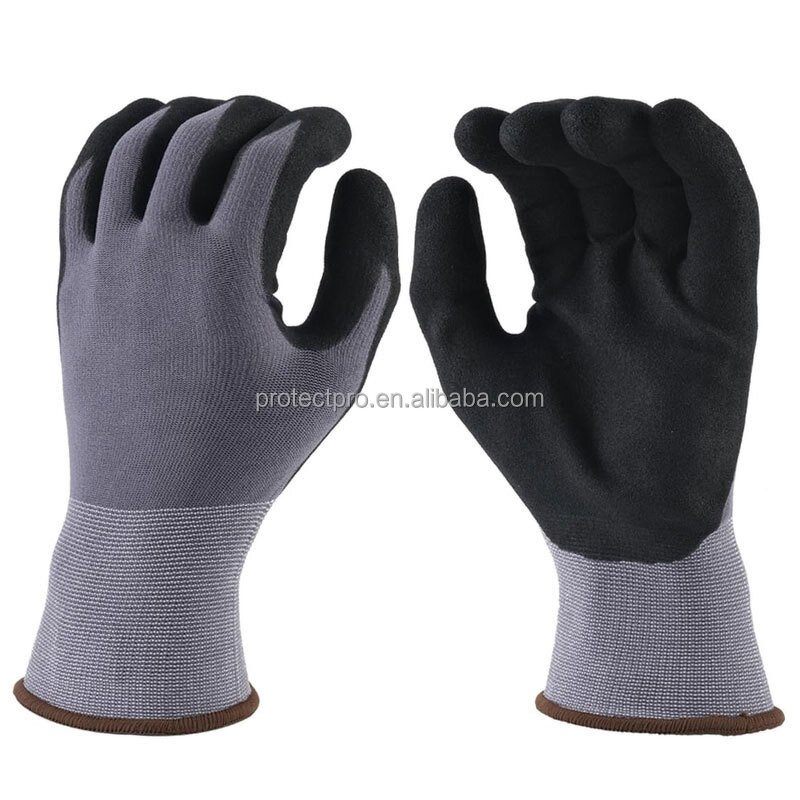 Outdoor Safety Gloves Manufacturer - Durable Nylon Spandex Nitrile Sandy Coated for Labor