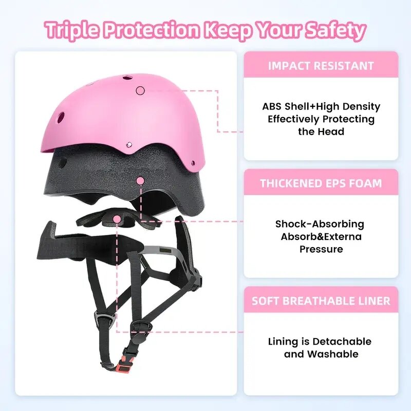 Safety Helmets Manufacturer - Unisex Adjustable ABS with Removable Liner Kids for Skateboard