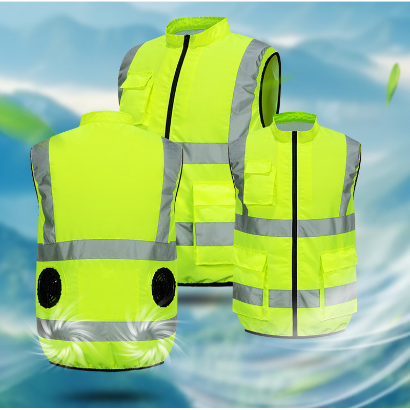 Cooling Vest Manufacturer - Summer Sleeveless Zip-Up Dual Fan 3-Speed Adjustable for Construction