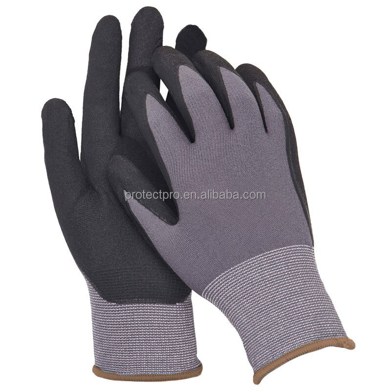 Outdoor Safety Gloves Manufacturer - Durable Nylon Spandex Nitrile Sandy Coated for Labor