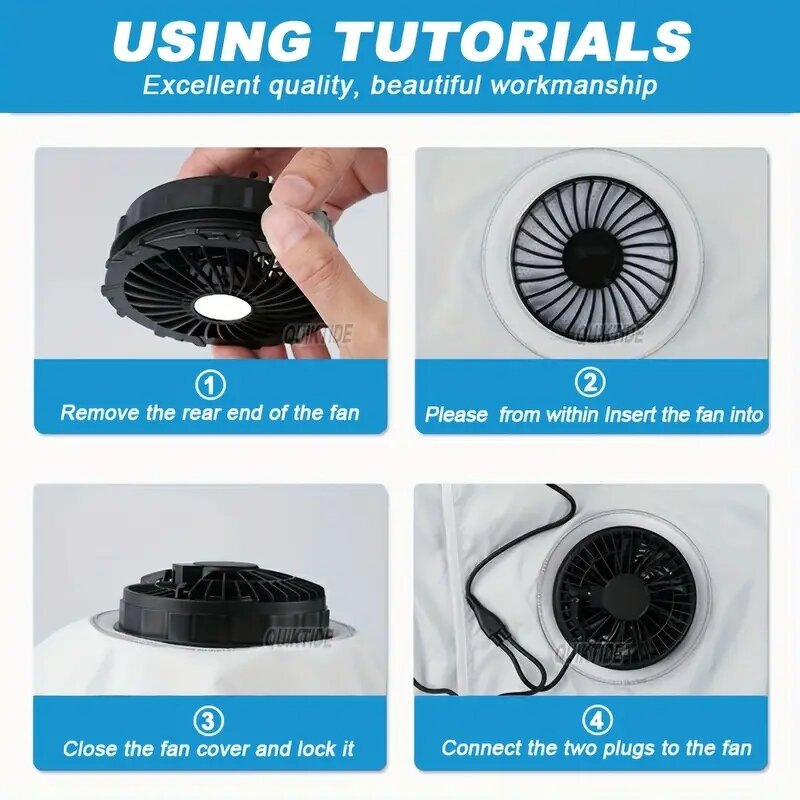 Cooling Vest Manufacturer - New Arrival Unisex Reflective Stripe 360° Air Supply Fans