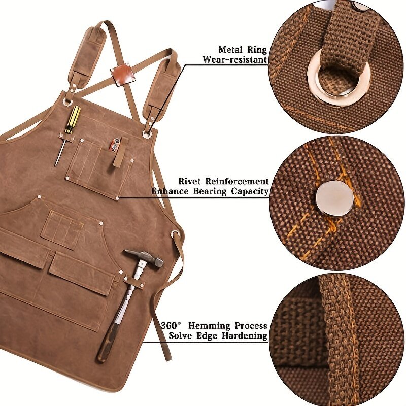 Work Apron Manufacturer - Garden Canvas Waterproof Tool Apron Custom Logo Durable Use