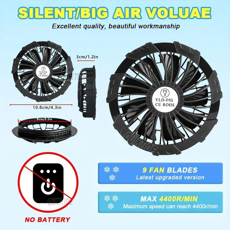 Cooling Vest Manufacturer - New Arrival Unisex Reflective Stripe 360° Air Supply Fans