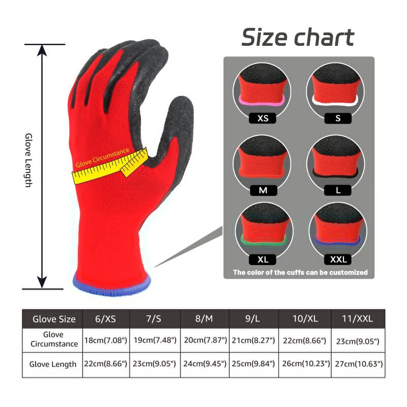 Work Gloves Manufacturer - OEM Logo Custom 13 Gauge Nylon Latex Crinkle Coated