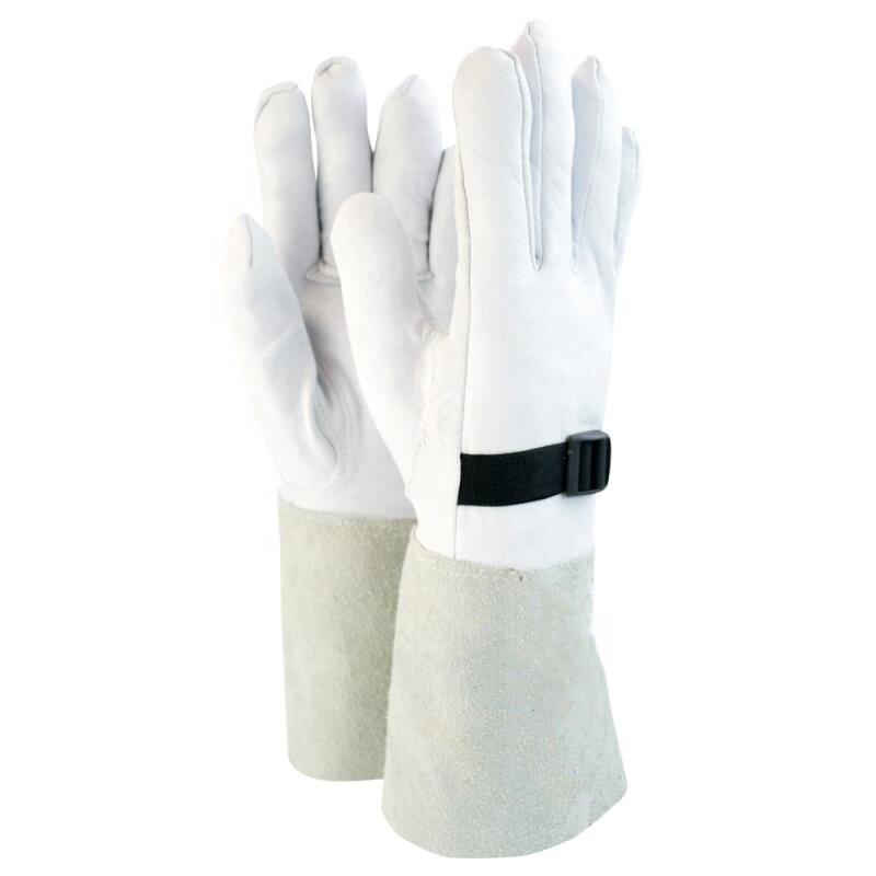 Electrical Work Gloves Manufacturer - White Goatskin Leather Lineman Protector Utility Electrician