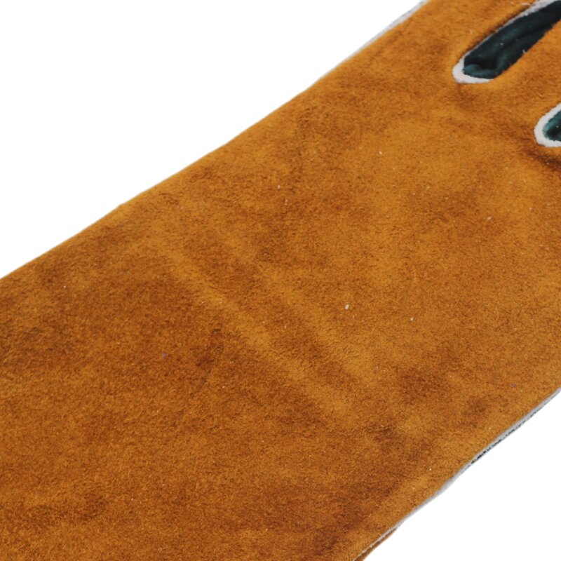 Welding Gloves Manufacturer - Brown Cow Split Leather Double Palm Heat Resistant Safety