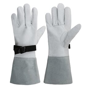 Electrical Work Gloves Manufacturer - White Goatskin Leather Lineman Protector Utility Electrician