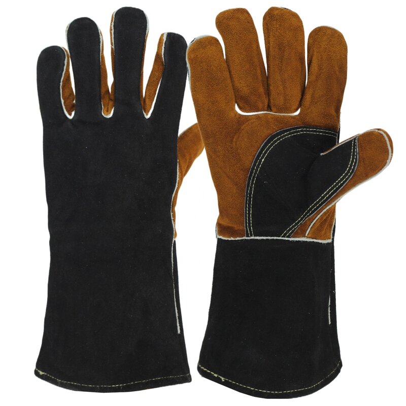 Welding Gloves Manufacturer - Wholesale Cow Split Leather Protective Hand for Fireplace BBQ