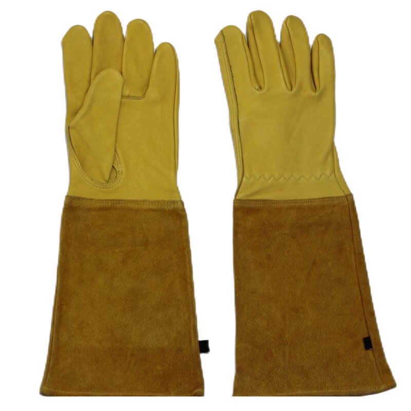Gardening Gloves Manufacturer - Premium Cow Grain Leather Long for Thorny Bushes Cacti