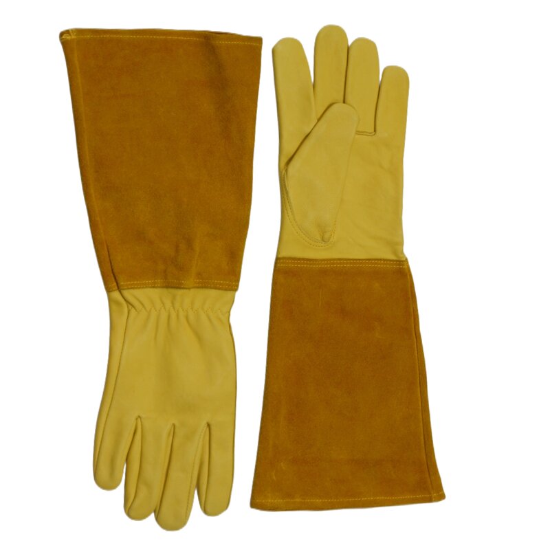 Gardening Gloves Manufacturer - Premium Cow Grain Leather Long for Thorny Bushes Cacti