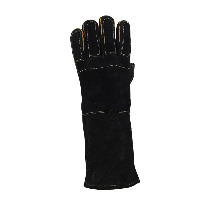Welding Gloves Manufacturer - Custom Logo Fire Resistant Black Cow Split Leather Tig
