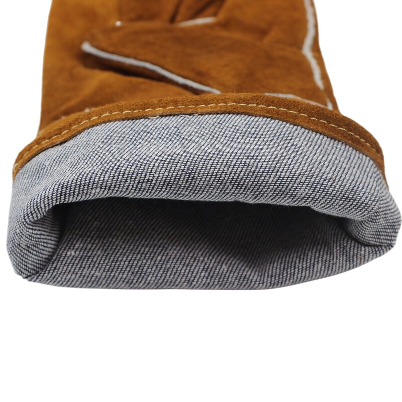 Welding Gloves Manufacturer - Custom Logo Retro Leather Heat Resistant Cow Split Leather