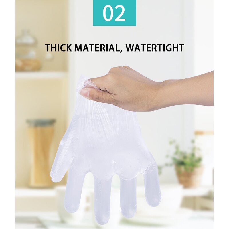 PE Gloves Manufacturer - Plastic HDPE Disposable Food Handling Box Transparent
