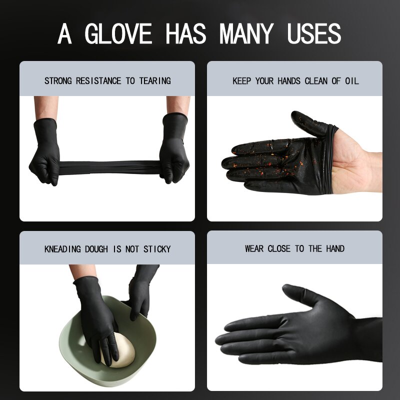 Latex Gloves Manufacturer - Kangbang Black Wholesale Tattoo Makeup Powder Free