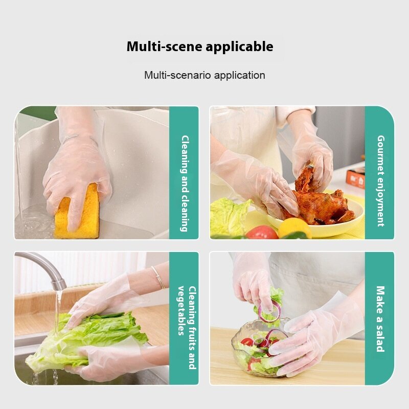 TPE Gloves Factory - Disposable Thickened Soft Transparent Frosted Anti-Slip