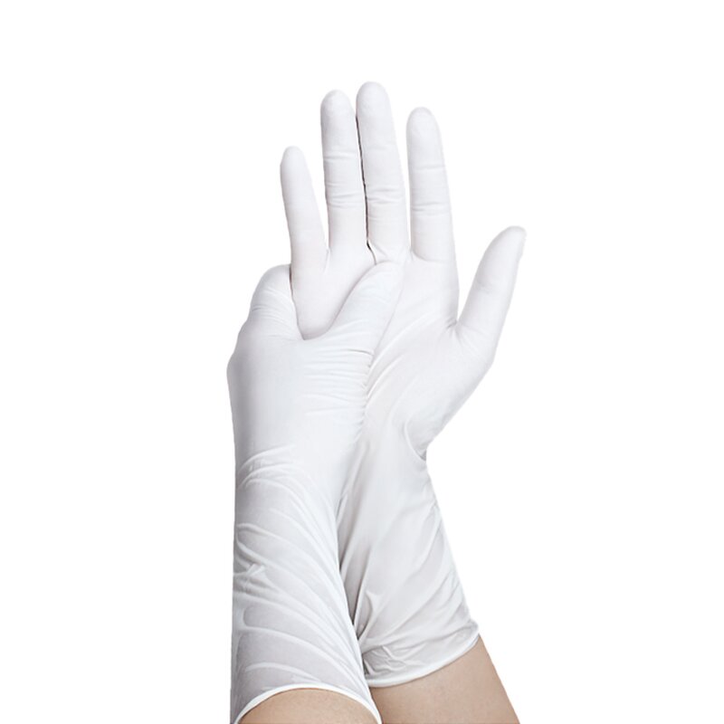 Nitrile Gloves Factory - Manufacturer Industrial Cleanroom Work 12inch White