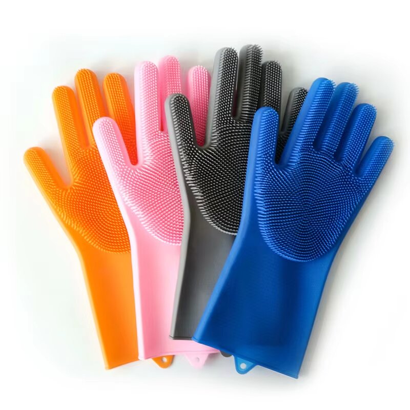 Cleaning Brush Gloves Factory - New Heat-resistant Design Silicone Scrubber