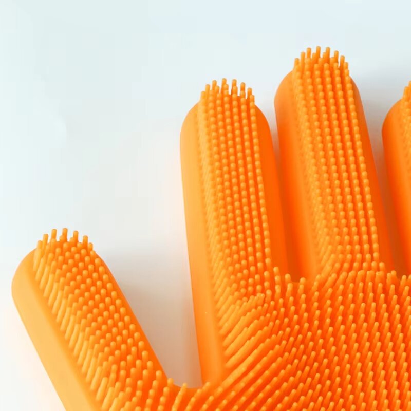 Cleaning Brush Gloves Factory - New Heat-resistant Design Silicone Scrubber