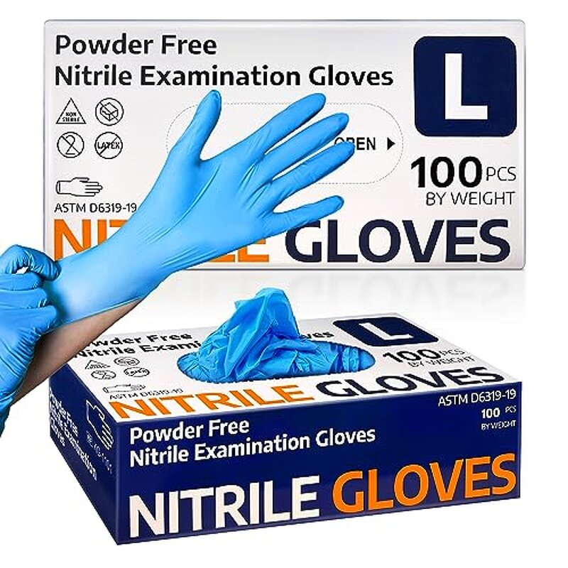Nitrile Gloves Factory - Blue Synthetic Latex Free Powder Free Chemical