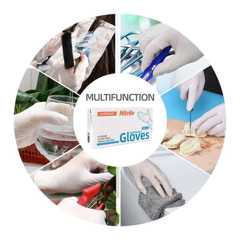 Disposable Nitrile Gloves Manufacturer - Waterproof Oil Resistant Kitchen White for Cleaning Food