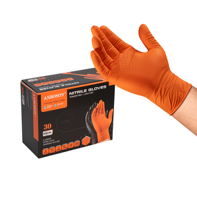 Disposable Nitrile Gloves Manufacturer - 10mil Orange Black Diamond Anti-slip Waterproof Oil