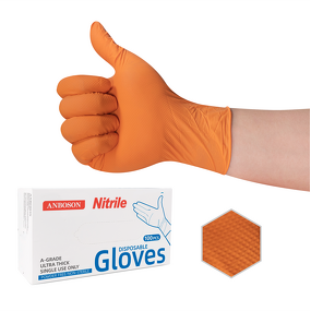 Mechanical Nitrile Gloves Manufacturer - 8 Mil Orange Diamond for Auto Repair Gardening