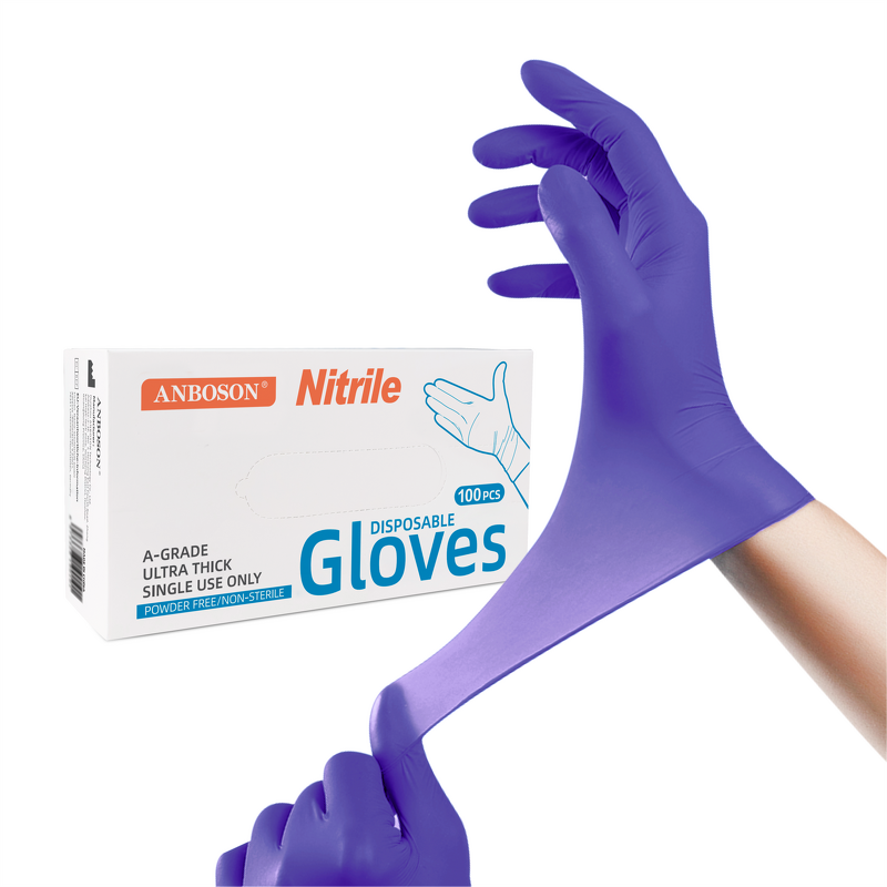 Disposable Nitrile Gloves Manufacturer - ANBOSON Factory Wholesale OEM 100 Pack Powder Latex Free