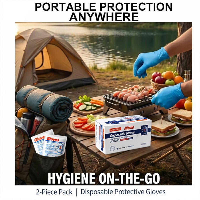 Disposable Nitrile Gloves Manufacturer - Factory Wholesale OEM 2 Piece Pack Blue Black 5Mil