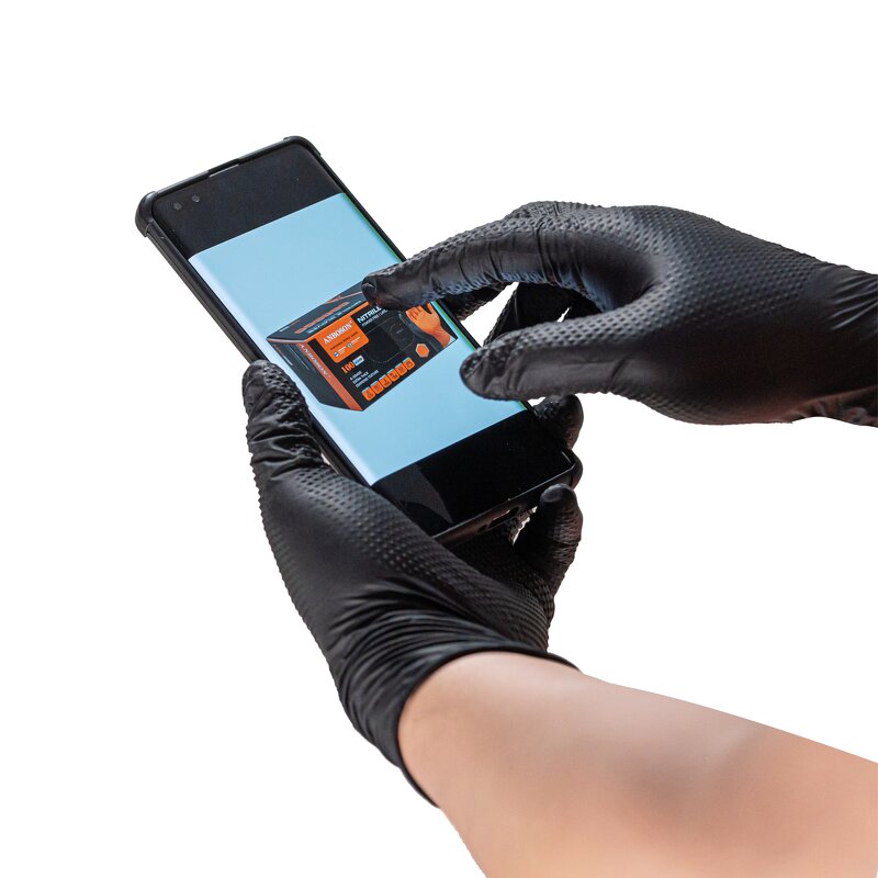 Disposable Nitrile Gloves Manufacturer - ANBOSON Custom 10Mil Industrial Black Protective