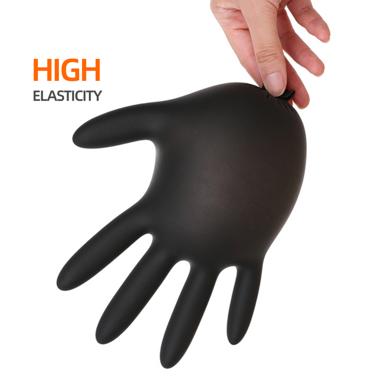 Disposable Nitrile Gloves Manufacturer - Powder-Free Black Safety Protective for Food Preparation