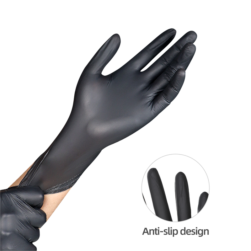 Heavy Duty Nitrile Gloves Manufacturer - 6 Mil Black Micro-Touch Hand Grip Mechanic Safety