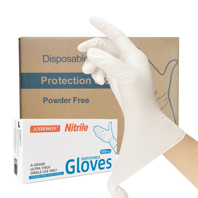 Disposable Nitrile Gloves Manufacturer - Waterproof Oil Resistant Kitchen White for Cleaning Food