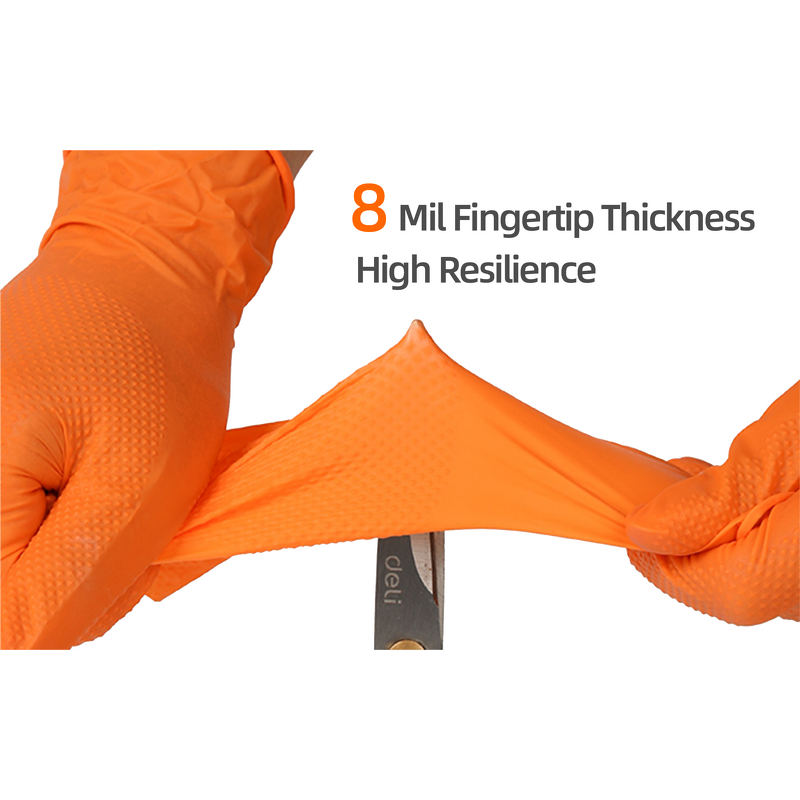 Disposable Nitrile Gloves Manufacturer - 8Mil Diamond Texture Grip Powder-Free Chemical Resistant