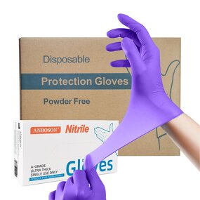 Disposable Nitrile Gloves Manufacturer - 5 Mil Purple Food Service Grade Safe Tattoo BBQ Mechanic