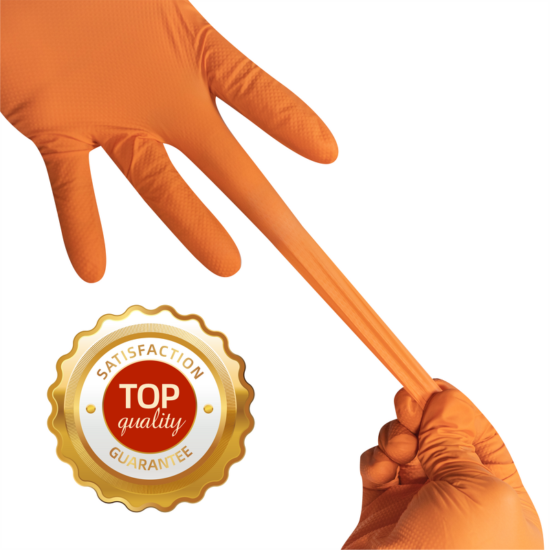 Mechanical Nitrile Gloves Manufacturer - 8 Mil Orange Diamond for Auto Repair Gardening