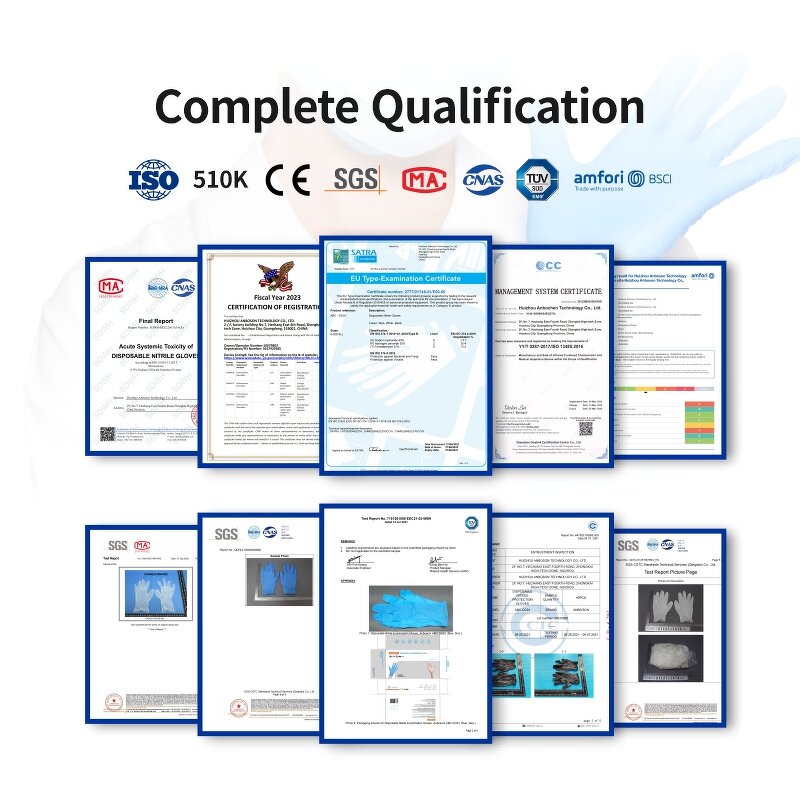 Disposable Nitrile Gloves Manufacturer - Touch Screen Blue Exam Non-Sterile for Handicrafts