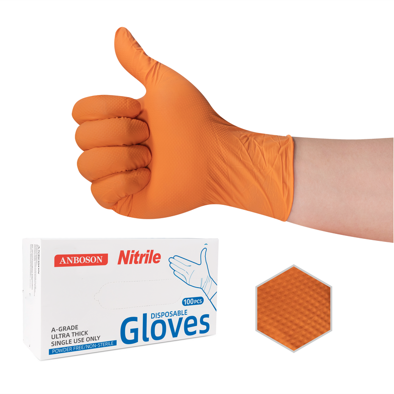Disposable Nitrile Gloves Manufacturer - ANBOSON Powderfree Diamond Blended Nitrile 100 Xs
