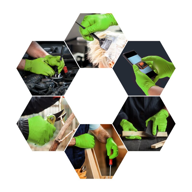 Disposable Nitrile Gloves Manufacturer - Adult Raised Diamond Texture Latex Free Food-Safe