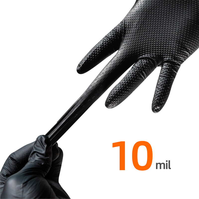 Disposable Nitrile Gloves Manufacturer - ANBOSON Custom 10Mil Industrial Black Protective