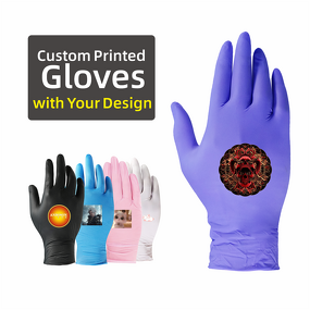Disposable Nitrile Gloves Manufacturer - ANBOSON Logo Custom Print on Gloves Comfortable Powder-Free