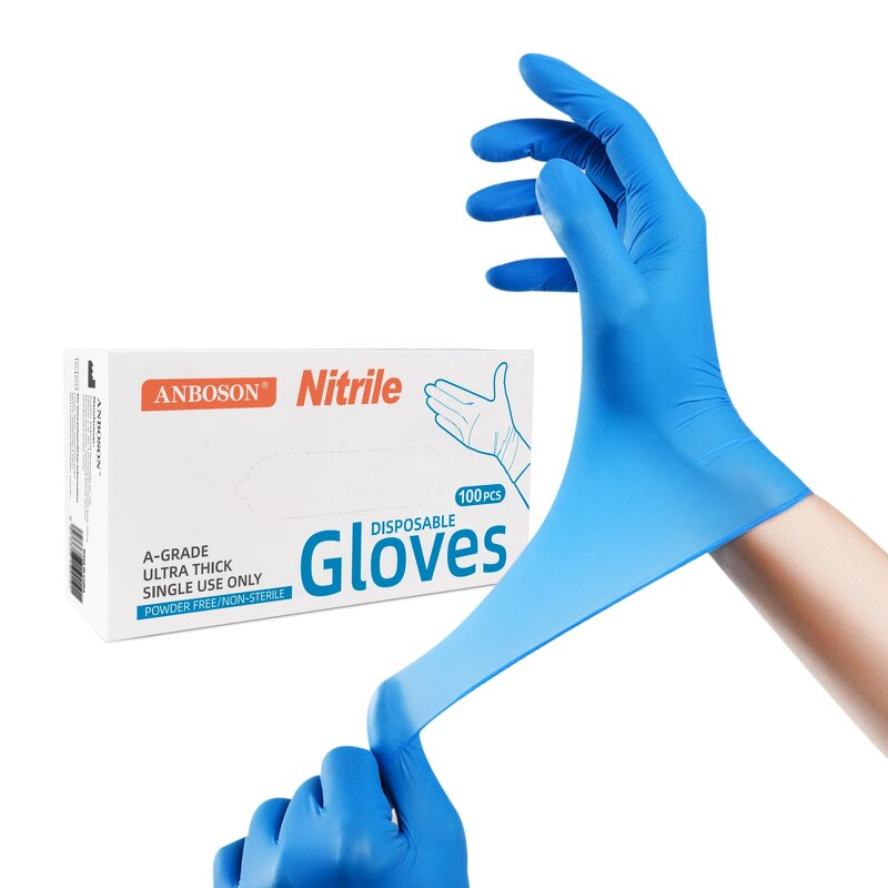 Disposable Gloves Manufacturer - Blue Latex Free Nitrile Vinyl Blend for Home Cleaning Kitchen
