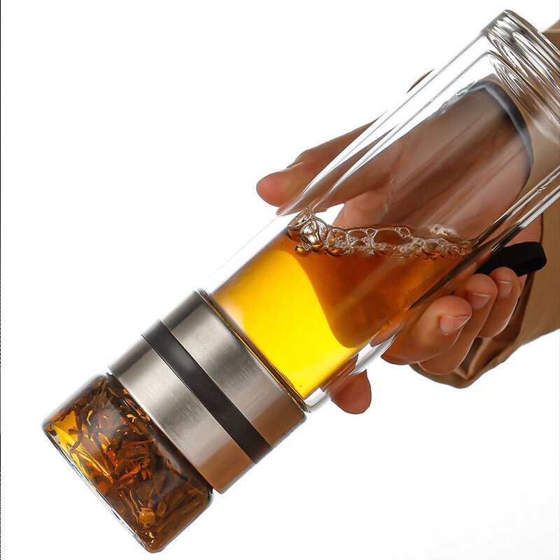 Tea Cup Factory - Oem Customized Double-layer Glass Men Large-capacity Portable