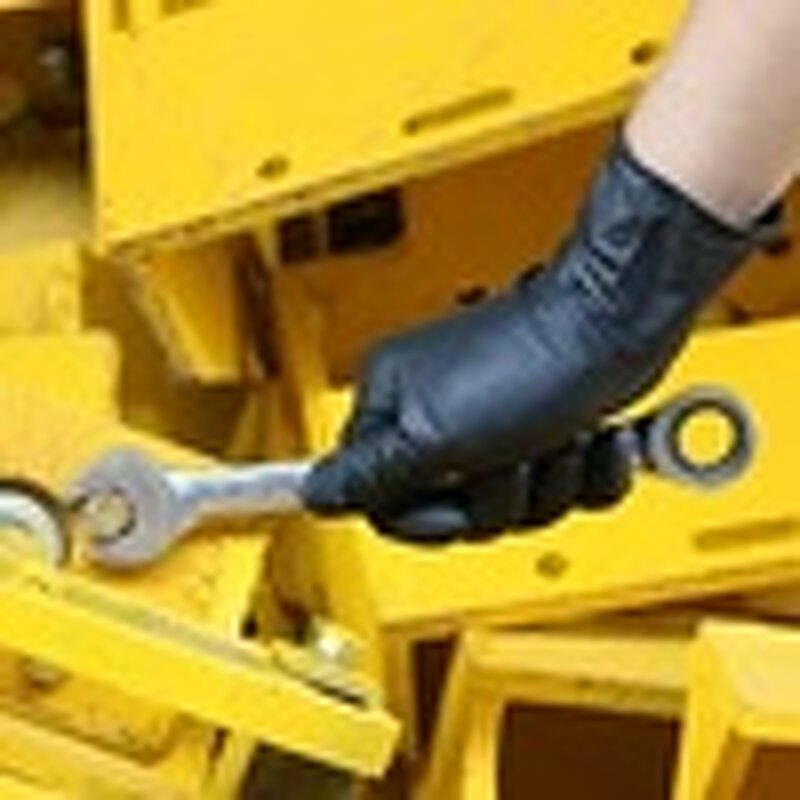 Nitrile Gloves Factory - 8 Mil Heavy-Durable Diamond Textured Orange Black